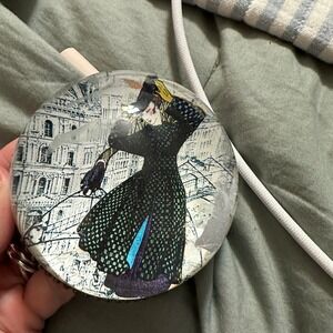 Vintage Willitts Designs Glass Paperweight Mirrored Base Fashion Illustration